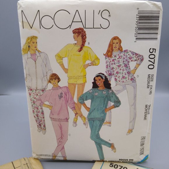 UNCUT Vintage Sewing PATTERN McCalls 5070, Misses Stretch Knits 1987 Jacket Top - Picture 1 of 3